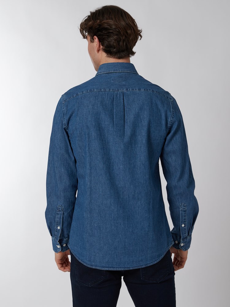 Denim Skjorte - Regular Fit 7500910_D05-JEANPAUL-A22-Modell-Back_3838_Denim Skjorte - Regular Fit D05.jpg_Back||Back