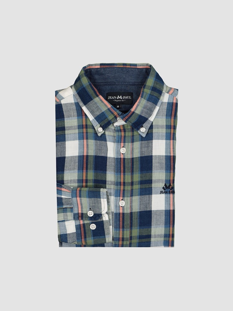 Indigo rutet skjorte - regular fit 7500940_EGU-JEANPAUL-A22-Front_912_Indigo rutet skjorte - regular fit EGU.jpg_Front||Front