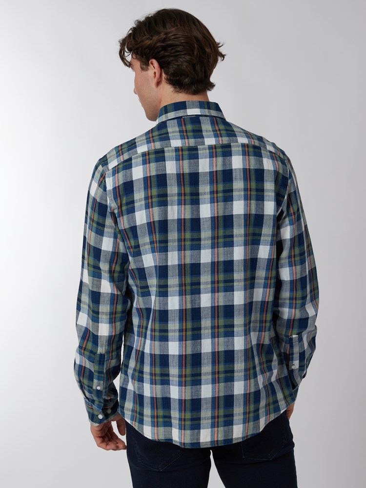 Indigo rutet skjorte - regular fit 7500940_EGU-JEANPAUL-A22-Modell-Back_7360_Indigo rutet skjorte - regular fit EGU.jpg_Back||Back