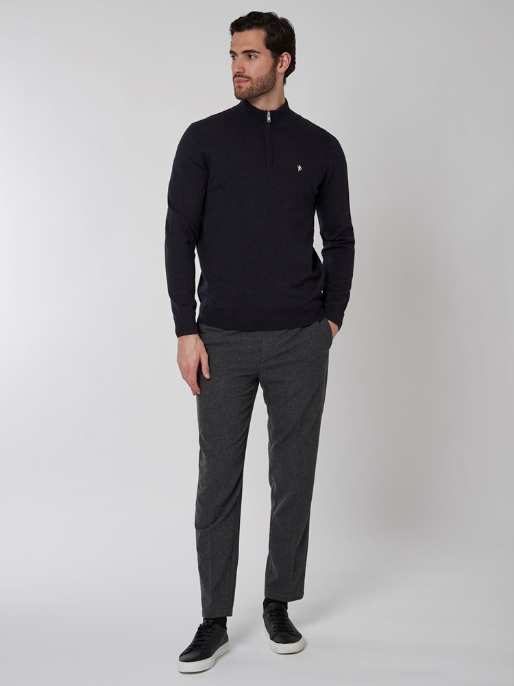 Dammers zip neck strikkegenser 7501047_C27-MRCAPUCHIN-A22-Modell-Front_chn=boys_4459_Dammers zip neck strikkegenser C27.jpg_Front||Front