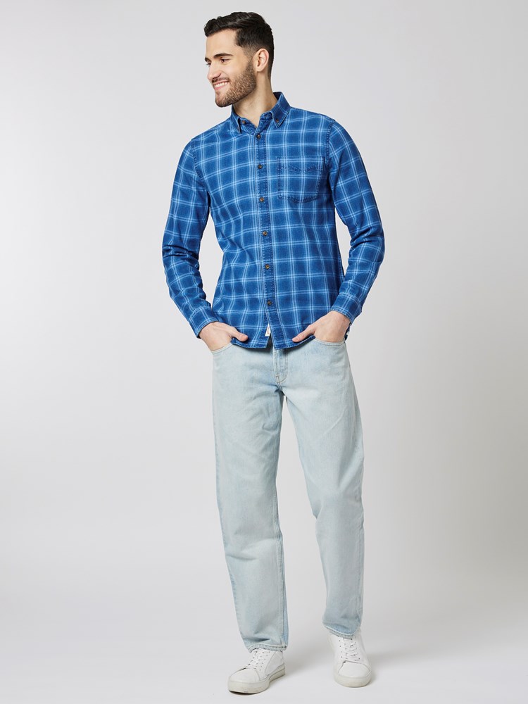 Indigo Check Shirt 7502338_ENC-HENRYCHOICE-S23-Modell-Front_chn=boys_3443_Indigo Check Shirt ENC.jpg_Front||Front