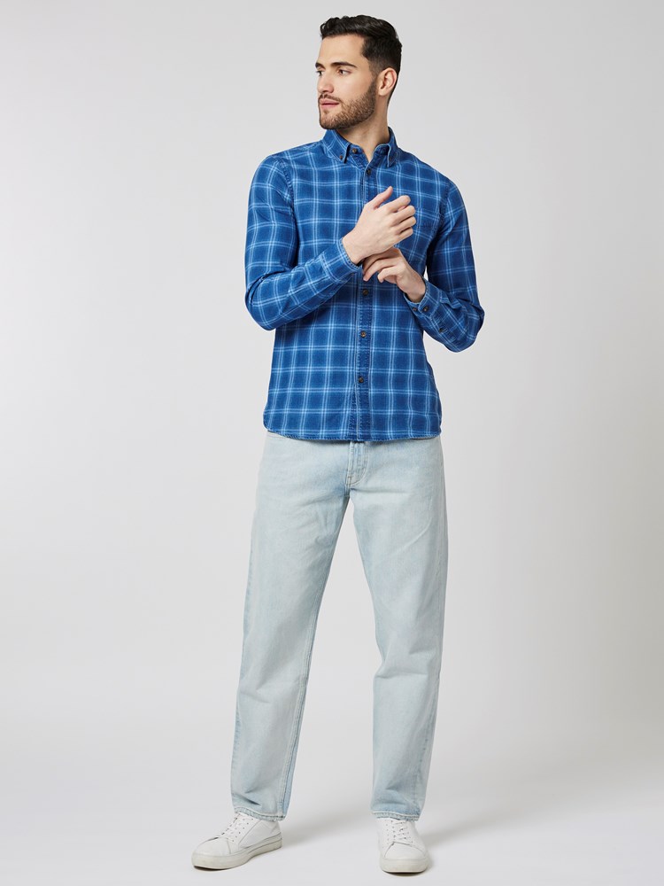 Indigo Check Shirt 7502338_ENC-HENRYCHOICE-S23-Modell-Front_chn=boys_6733_Indigo Check Shirt ENC.jpg_Front||Front