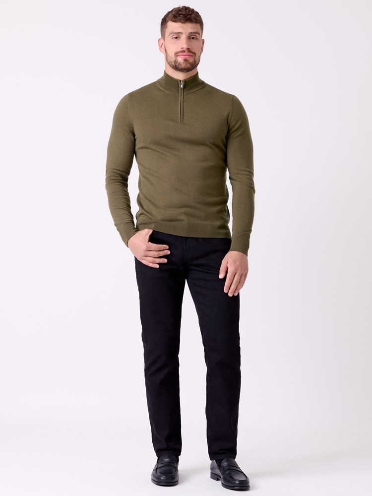Merino zip neck strikkegenser 7516049_AII-MRCAPUCHIN-A26-Front_5849_Merino zip neck strikkegenser AII.jpg_Front||Front