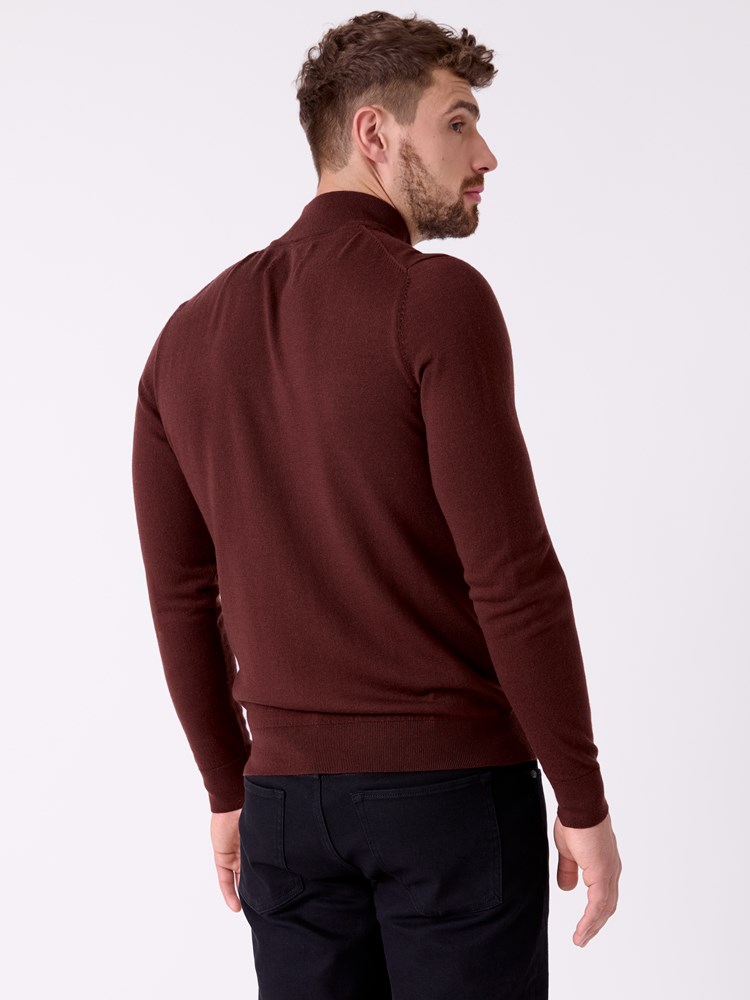 Merino zip neck strikkegenser 7516049_AJW-MRCAPUCHIN-A26-Front_1982_Merino zip neck strikkegenser AJW.jpg_Front||Front