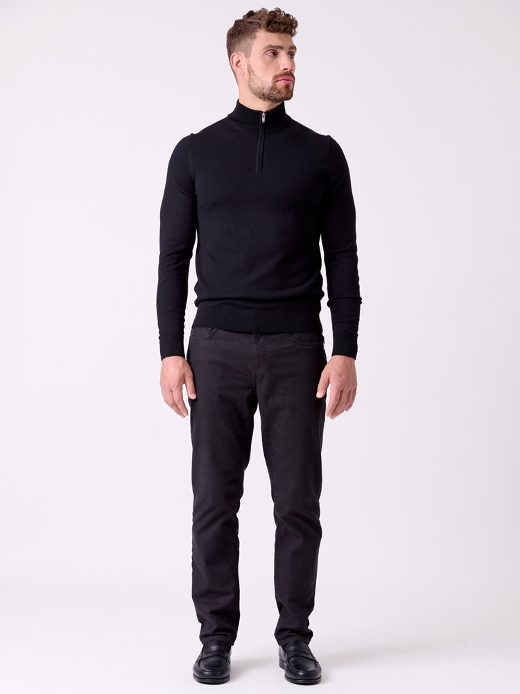 Merino zip neck strikkegenser 7516049_CAD-MRCAPUCHIN-A26-Front_6270_Merino zip neck strikkegenser CAD.jpg_Front||Front