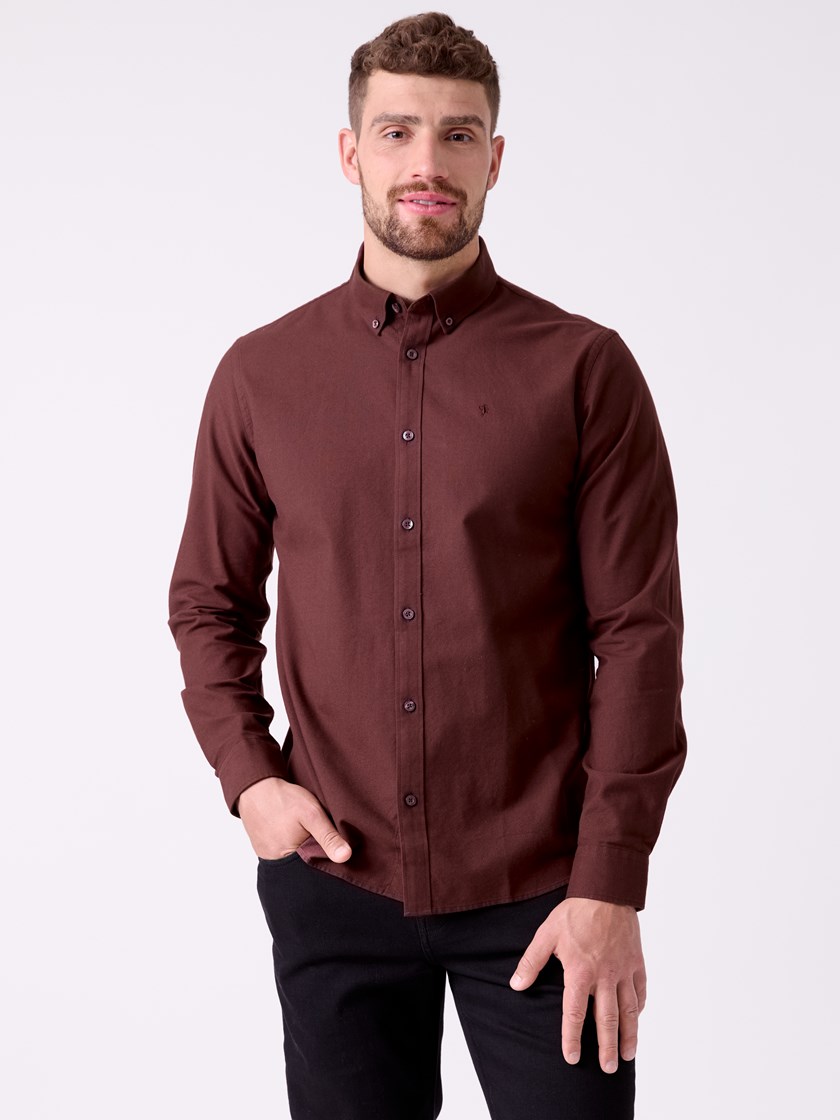 7516149 AJW 7516149_AJW-MRCAPUCHIN-A26-Front_8975_Brushed oxford skjorte AJW.jpg_Front||Front