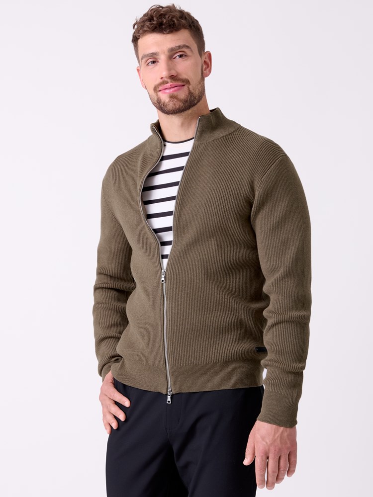 Birgir zip cardigan 7516324_T76-MRCAPUCHIN-A26-Front_2162_Birgir zip cardigan T76.jpg_Front||Front