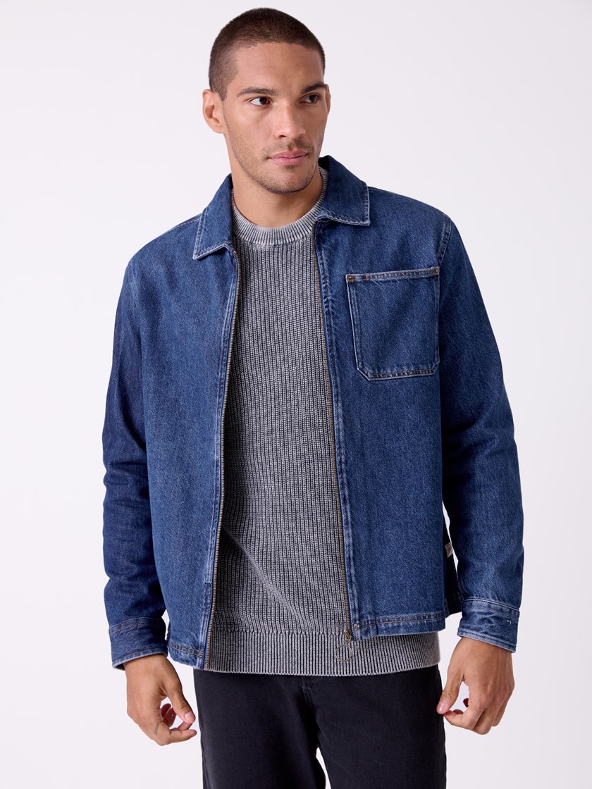 7516538 D03 7516538_D03-HENRYCHOICE-A26-Front_420_Zipper denim overshirt D03.jpg_Front