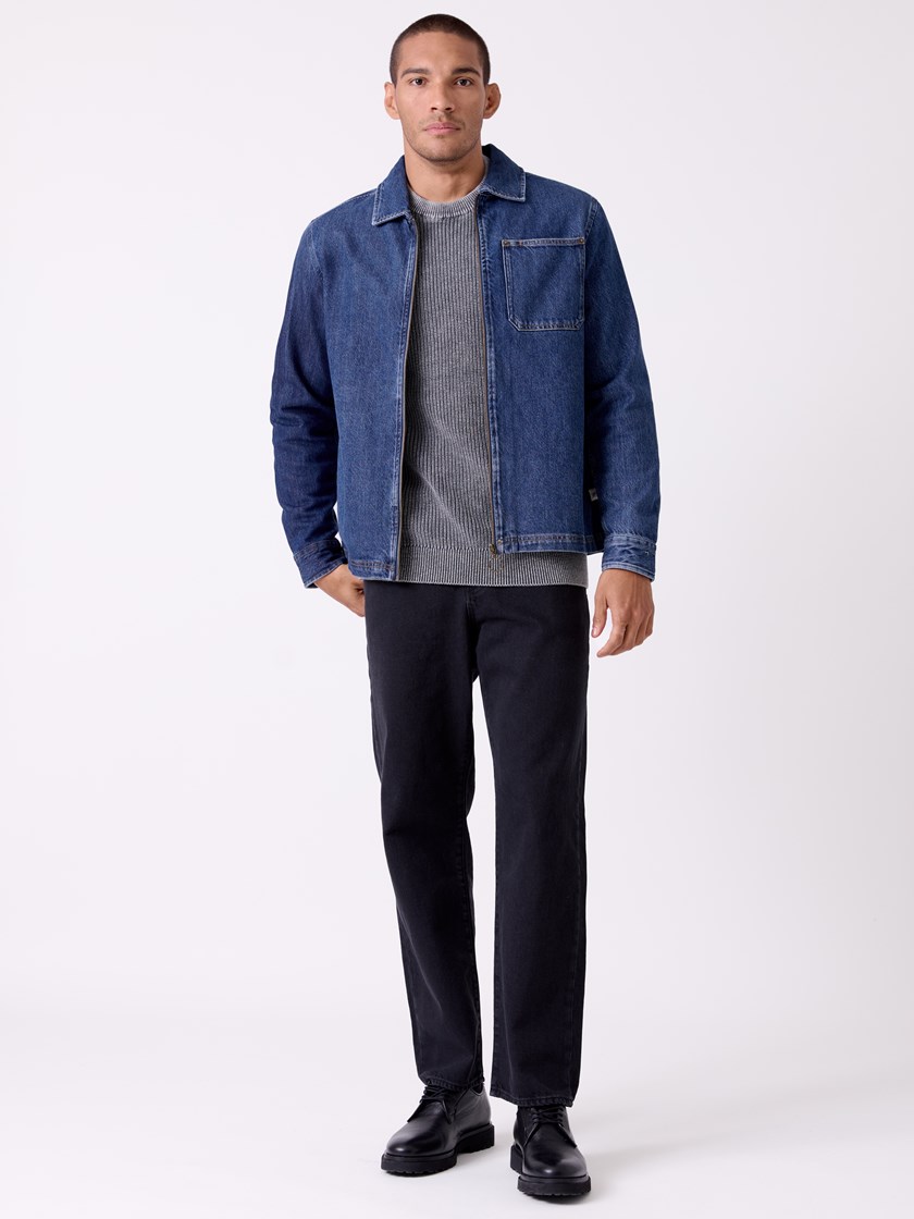 7516538 D03 7516538_D03-HENRYCHOICE-A26-Front_6761_Zipper denim overshirt D03.jpg_Front