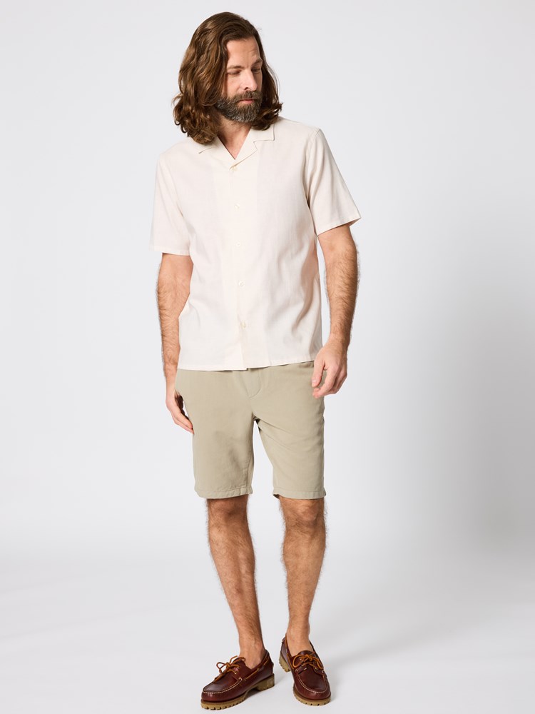 Aksel kortermet skjorte Aksel skjorte beige 2_S61_Aksel kortermet skjorte S61.jpg_Front||Front