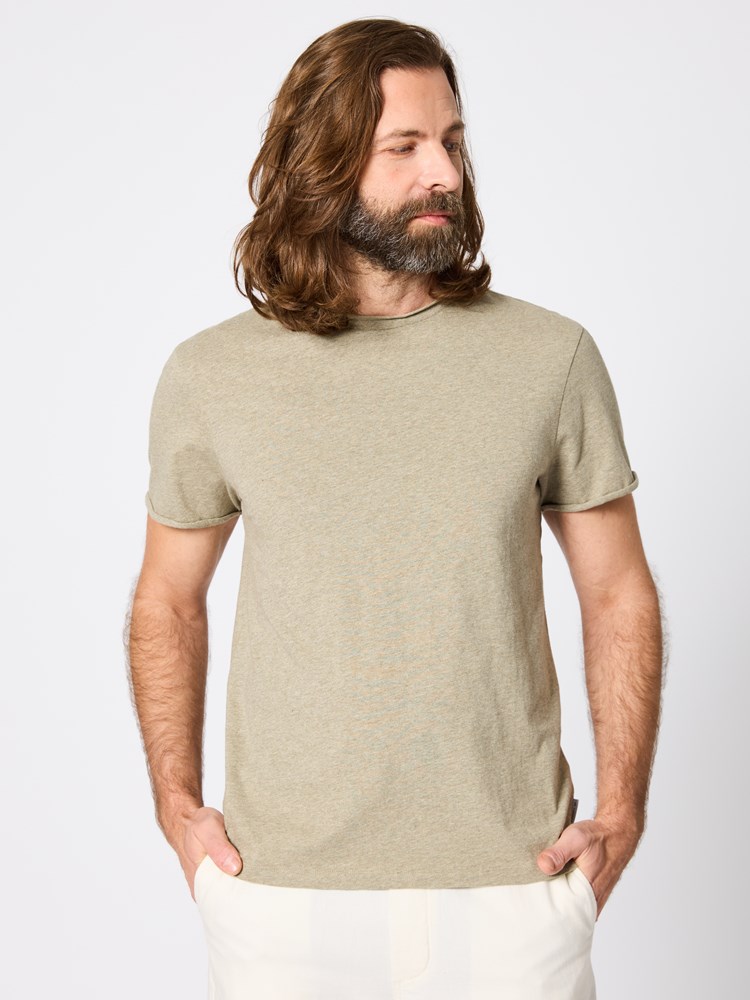 Alfredo melert t-skjorte Alfredo melert grønn 13_Alfredo melert t-skjorte S67 7511352.jpg_Front||Front