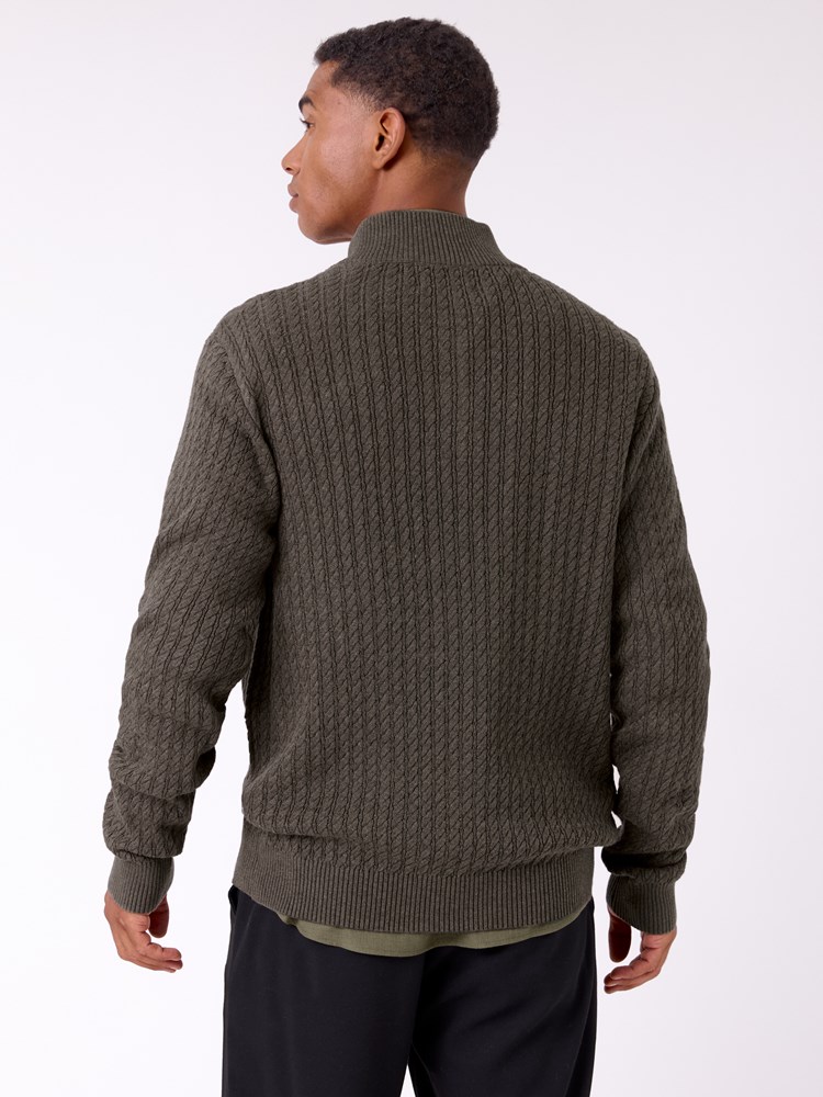 Alvar zip neck strikkegenser Alvar zip neck strikkegenser 7513336 Black Olive 12_Alvar zip neck strikkegenser T10.jpg_