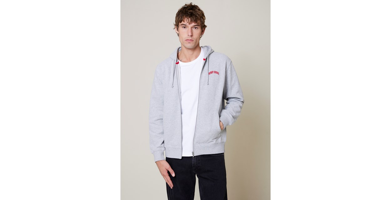 Billy Build Jacket Billy melange zip hood jacket Grey Melange | DECADES