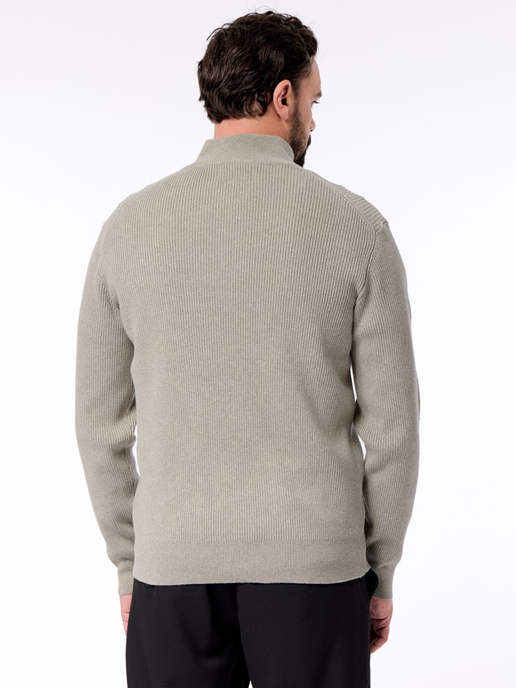 Birgir zip strikkegenser Birgir zip strikkegenser S93 Agave green 12.jpg_Back||Back