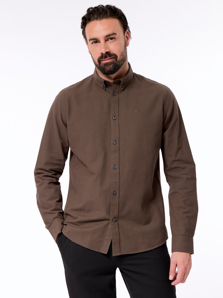 Brushed oxford skjorte Bruched oxford skjorte I7T Black olive 20_Brushed oxford skjorte I7T.jpg_