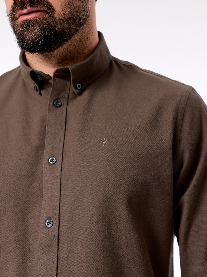 7512339 I7T Bruched oxford skjorte I7T Black olive 27_Brushed oxford skjorte I7T.jpg_