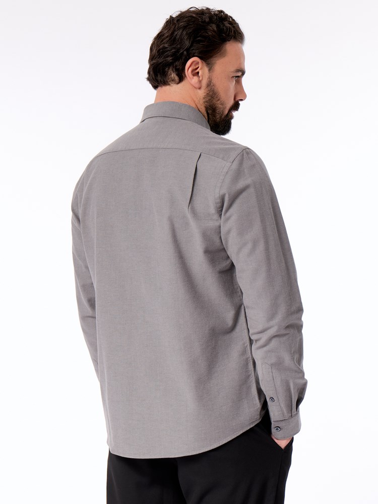 Brushed oxford skjorte Bruched oxford skorte S05 Black Oyster 24.jpg_Back||Back