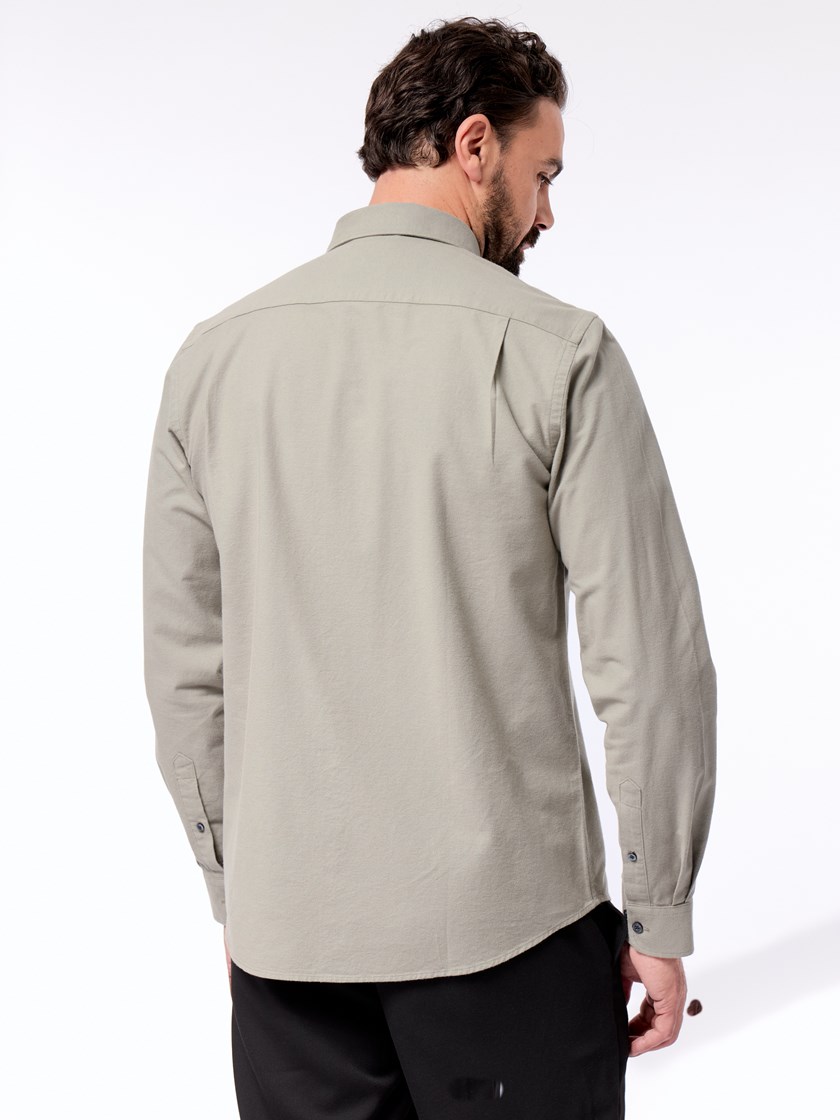 7512339 S93 Bruched oxford skorte S93 agave green 16_Brushed oxford skjorte S93.jpg_Back||Back