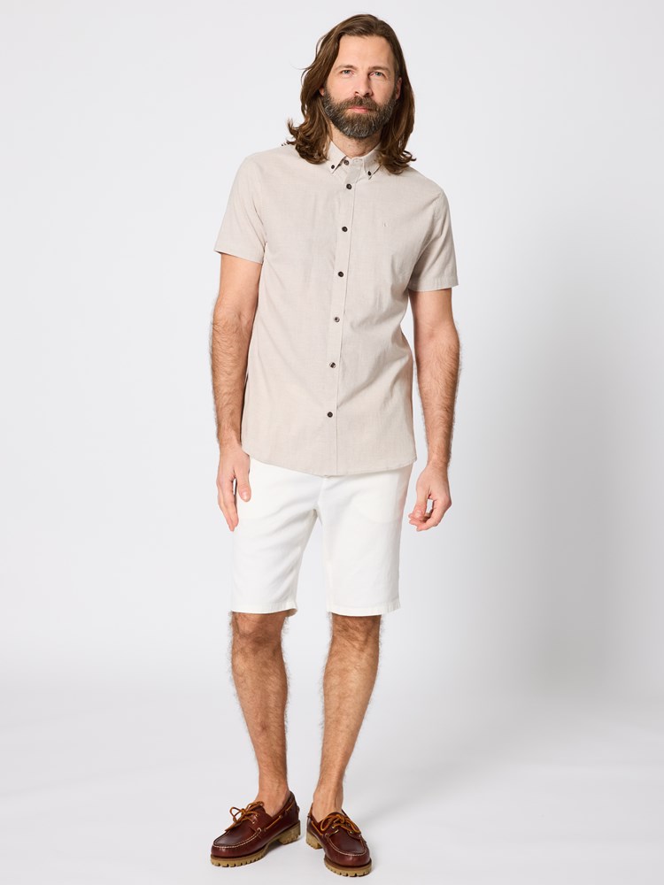 Calor kortermet skjorte Calor skjorte beige 1_Calor kortermet skjorte S57 7511211.jpg_Front||Front