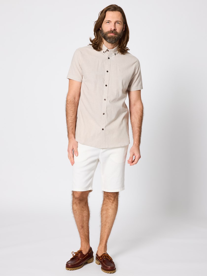 7511211 S57 Calor skjorte beige 1_Calor kortermet skjorte S57 7511211.jpg_Front||Front