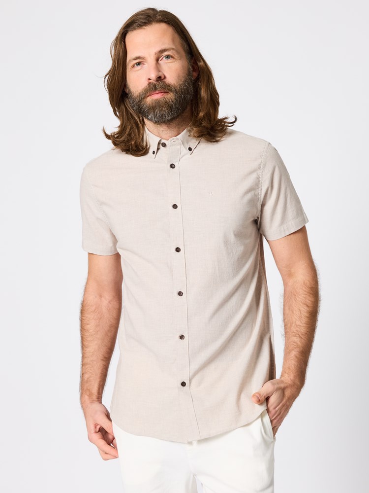 Calor kortermet skjorte Calor skjorte beige 6_Calor kortermet skjorte S57 7511211.jpg_Front||Front