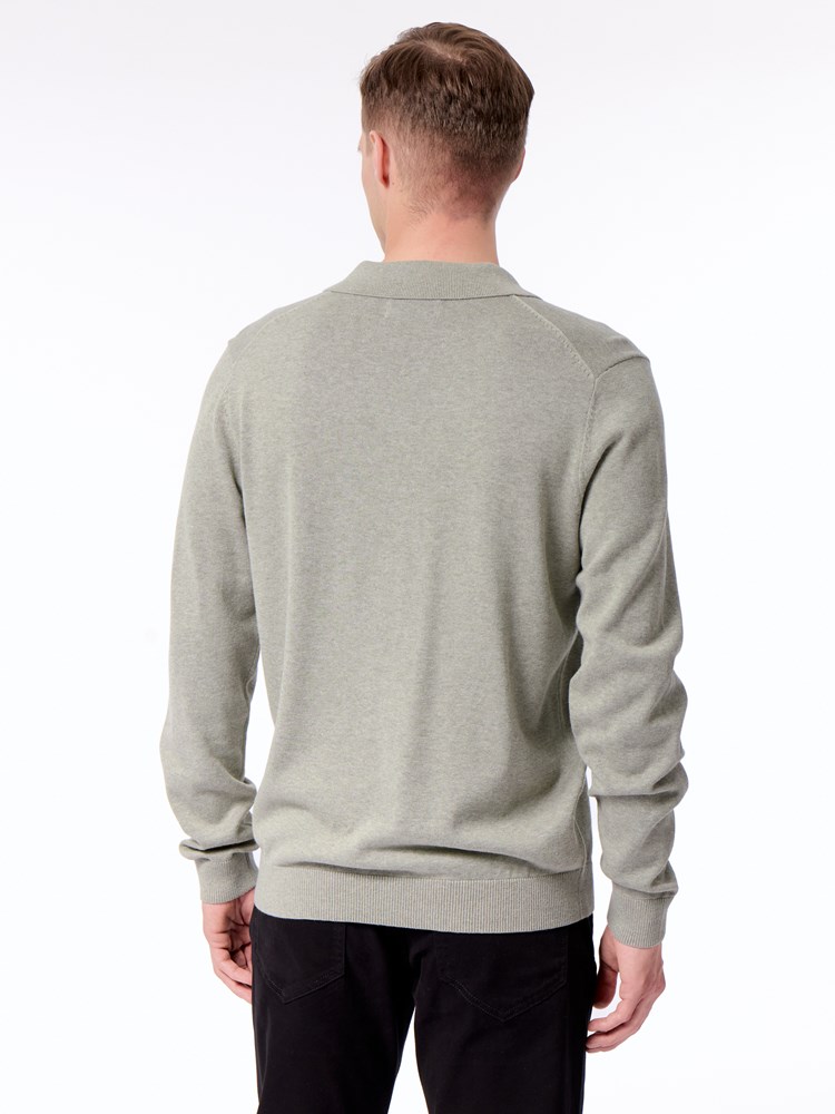 Dammers polo strikkegenser Dammers Polo S95 dried Sage 21_Dammers polo strikkegenser S95.jpg_Back||Back