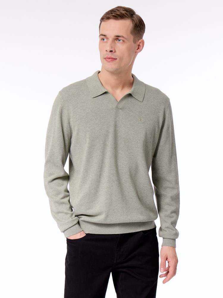 Dammers polo strikkegenser Dammers Polo S95 dried Sage 6_Dammers polo strikkegenser S95.jpg_