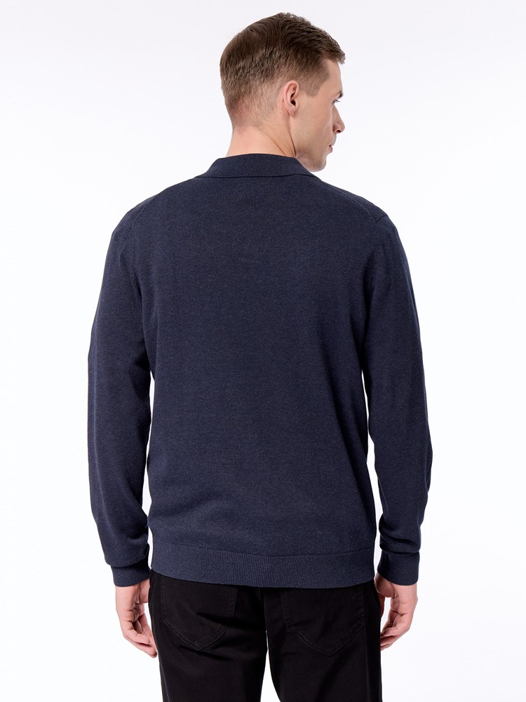 Dammers polo strikkegenser Dammers Polo strikkegenser R15 dark navy 18_Dammers polo strikkegenser R15.jpg_Back||Back