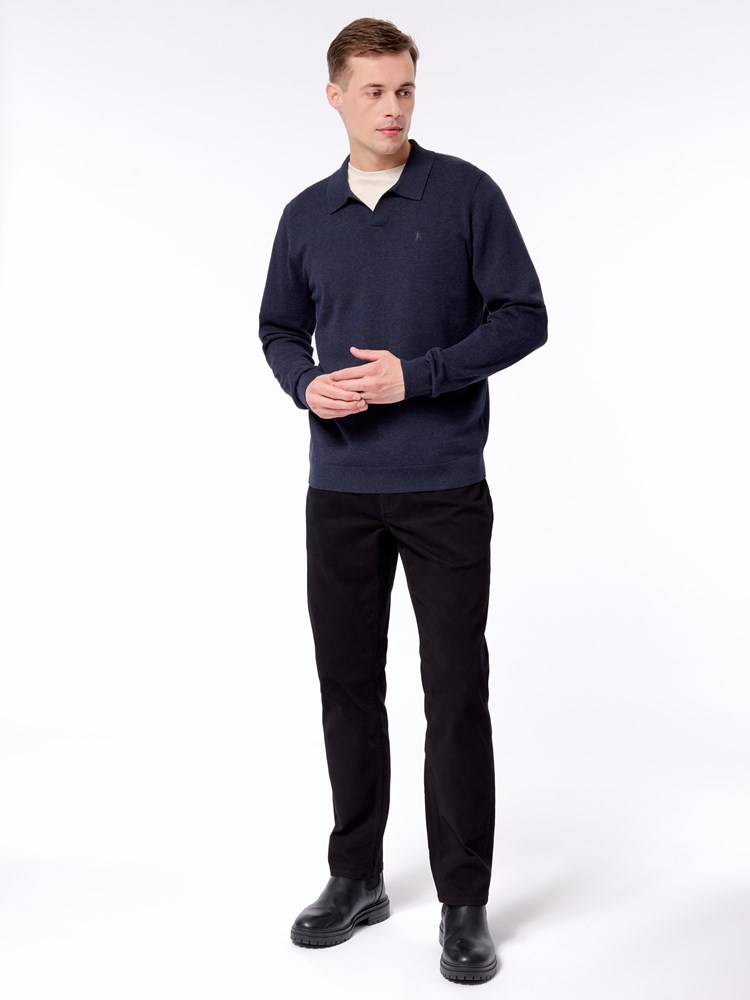 Dammers polo strikkegenser Dammers Polo strikkegenser R15 dark navy 1_Dammers polo strikkegenser R15.jpg_