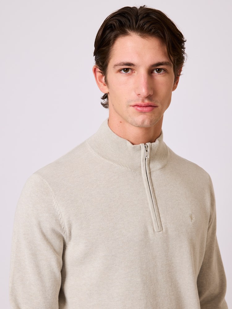 Dammers zip neck genser Dammers zip neck genser moonstruck melange 12_Dammers zip neck genser S57.jpg_