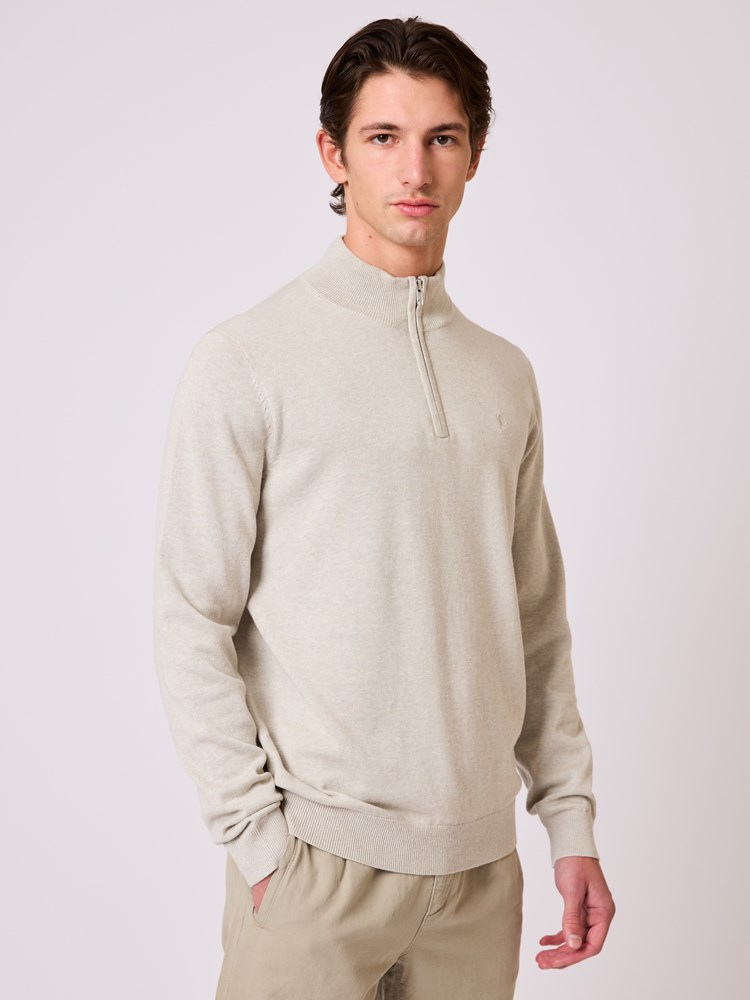 Dammers zip neck genser Dammers zip neck genser moonstruck melange 7_Dammers zip neck genser S57.jpg_