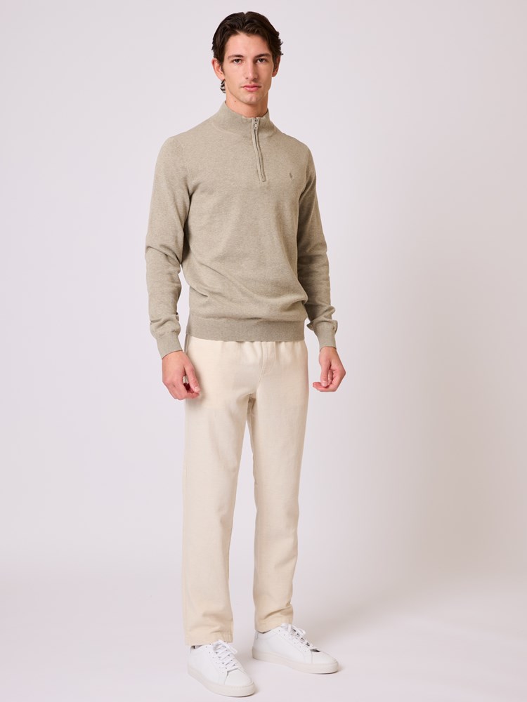 Dammers zip neck genser Dammers zip neck Laurel oak melange 2_Dammers zip neck genser S67.jpg_
