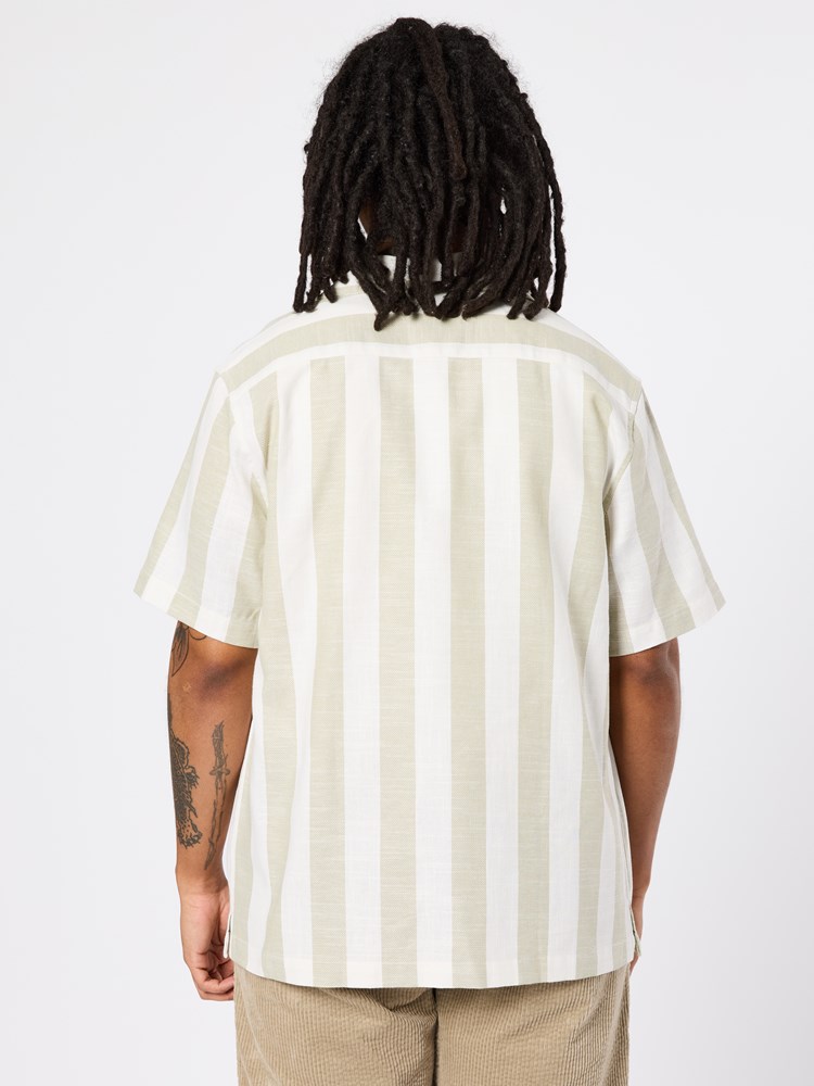 Grov stripete skjorte Grov stripe mellomgrønn 9_ABG_Grov stripete skjorte ABG.jpg_Back||Back
