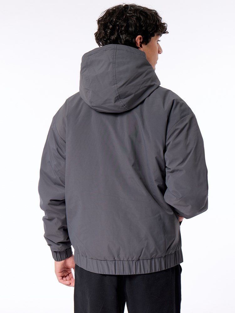 Hoodie jakke paddet hoodie jakke padded I76Z dark shadow.jpg_Back||Back