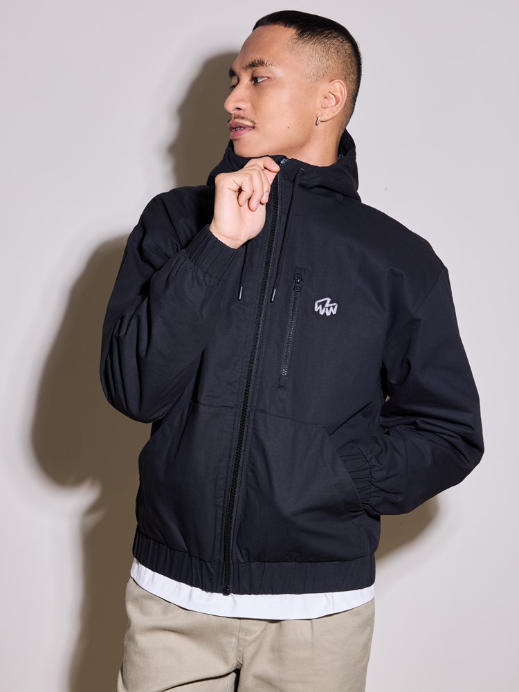 Hoodie jakke ripstop Hoodie jakke sort 7_Hoodie jakke ripstop C18.jpg_