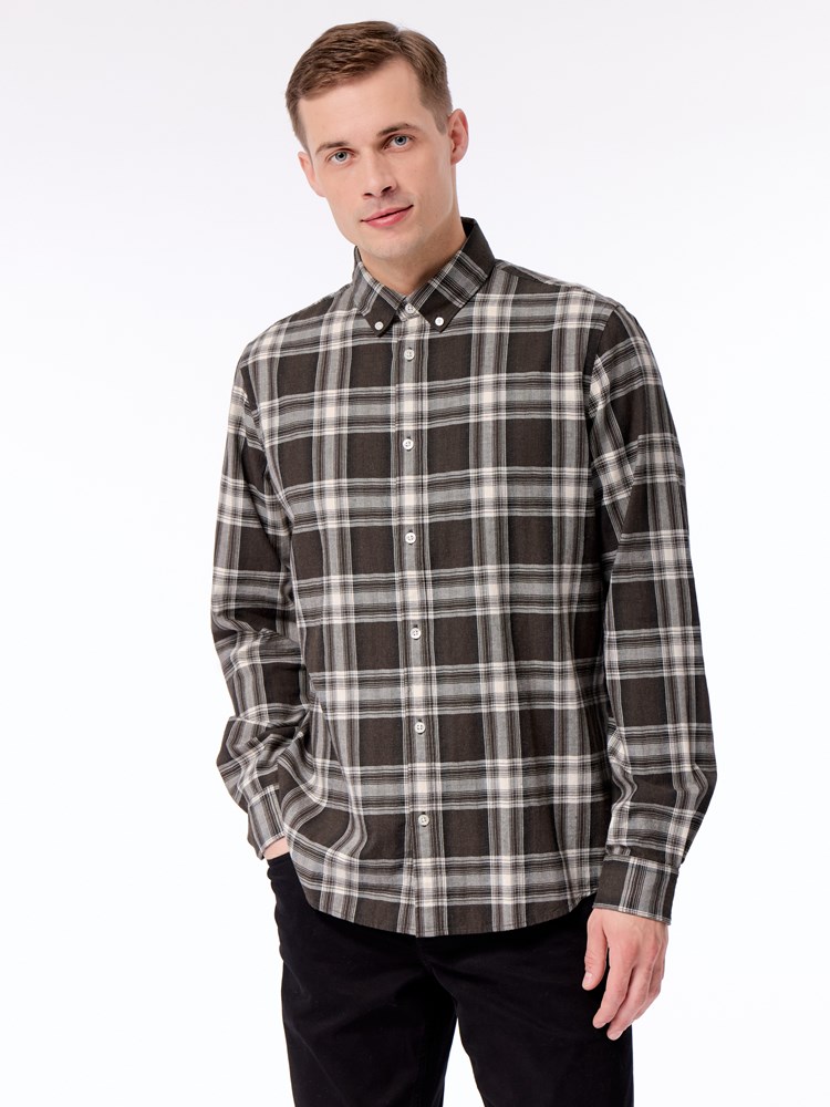 Johan rutete skjorte Johan rutete skjorte T10 Black Olive 11.jpg_
