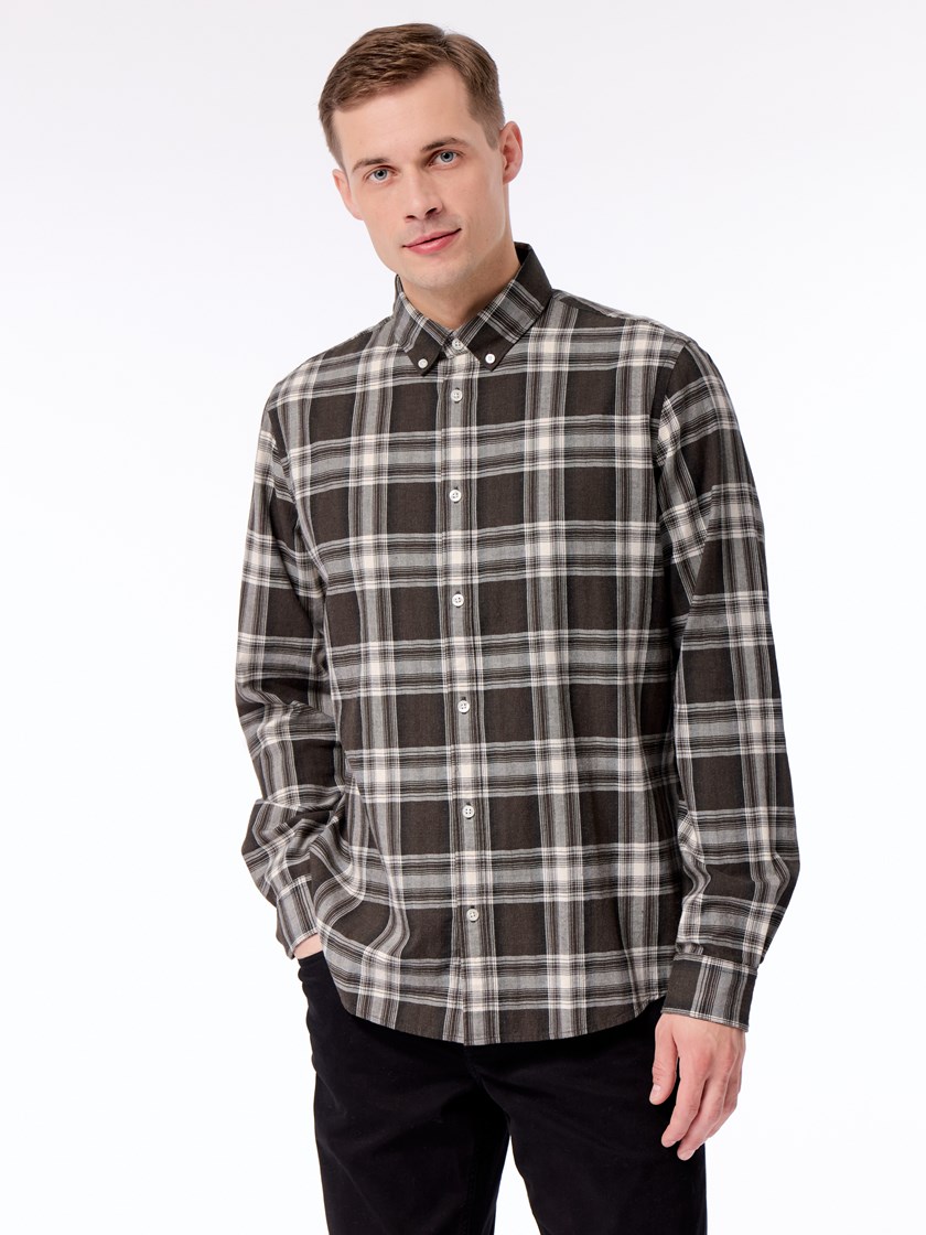 7512338 T10 Johan rutete skjorte T10 Black Olive 11.jpg_