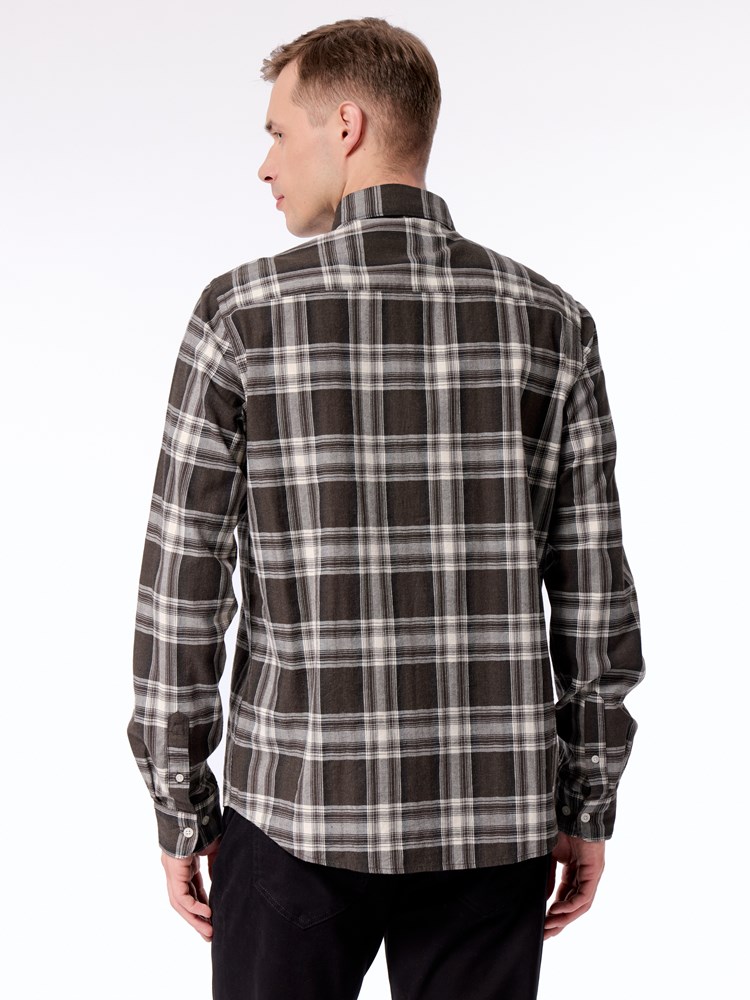 Johan rutete skjorte Johan rutete skjorte T10 Black Olive 13.jpg_Back||Back