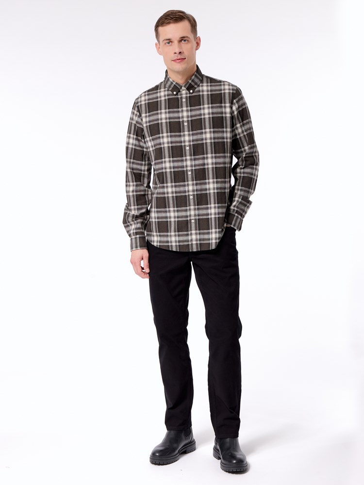Johan rutete skjorte Johan rutete skjorte T10 Black Olive 3.jpg_