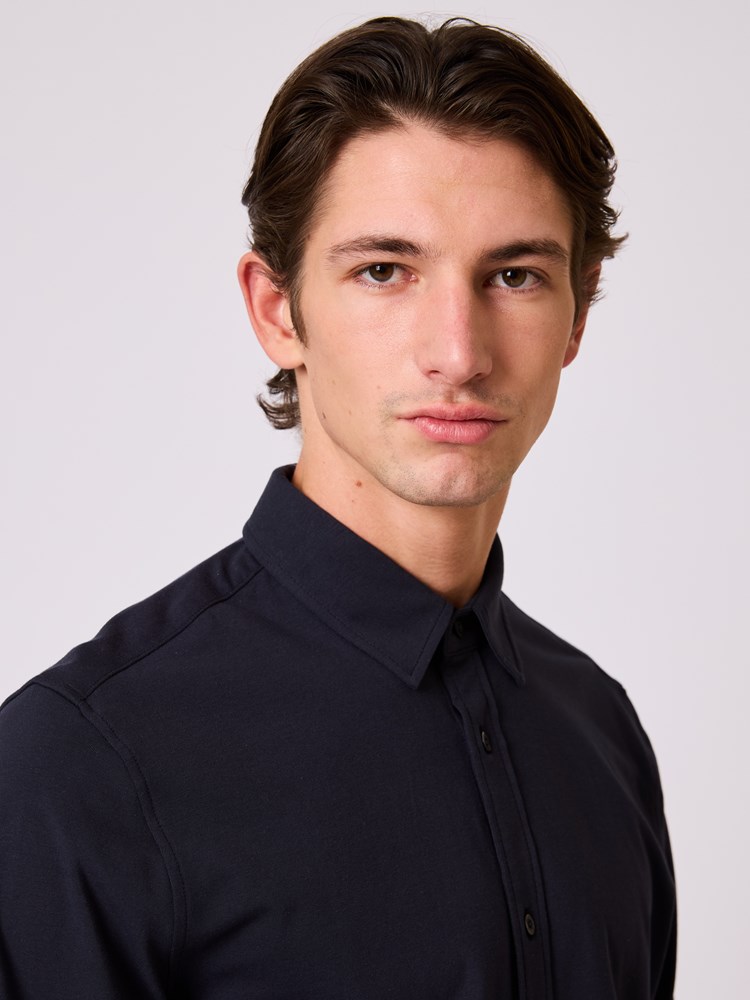 Leo jerseyskjorte Leo jersyskjorte dark navy 13_Leo jerseyskjorte C27.jpg_