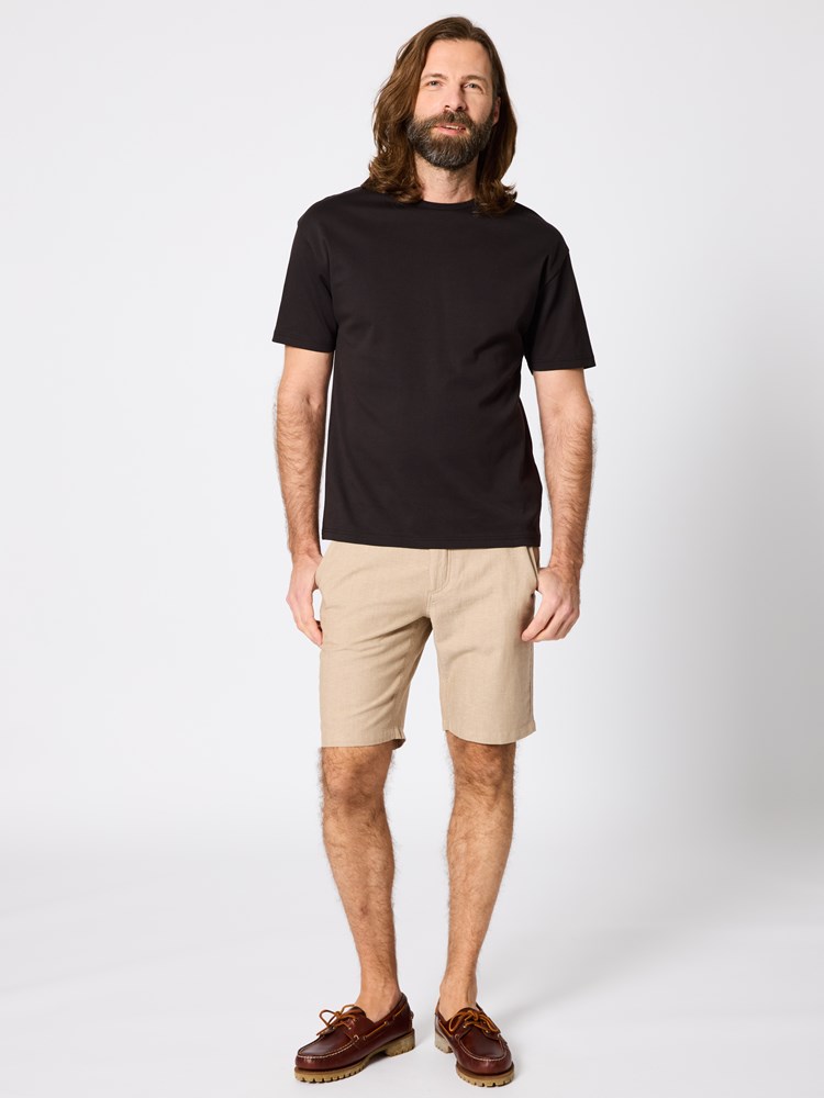 Regular colino bermuda Melange twill shorts beige (regular twill) 1_Regular colino bermuda AEI.jpg_