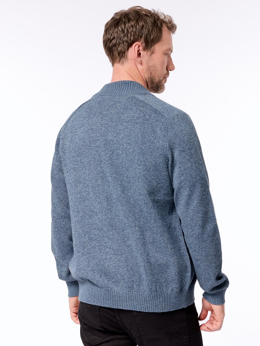 7512442 EHI Melange zip Cardigan EHI Midnight Na 9_Melange zip cardigan EHI.jpg_Back