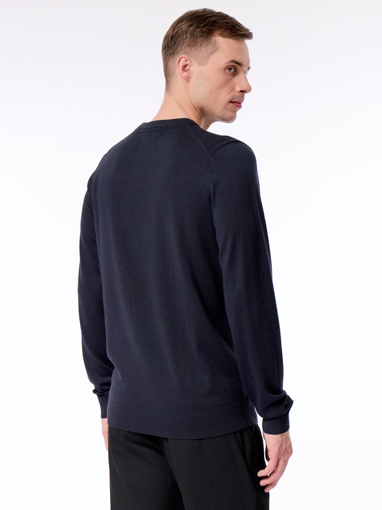 Merino strikkegenser Merino strikkegenser C27 Dark Navy 13.jpg_Back||Back