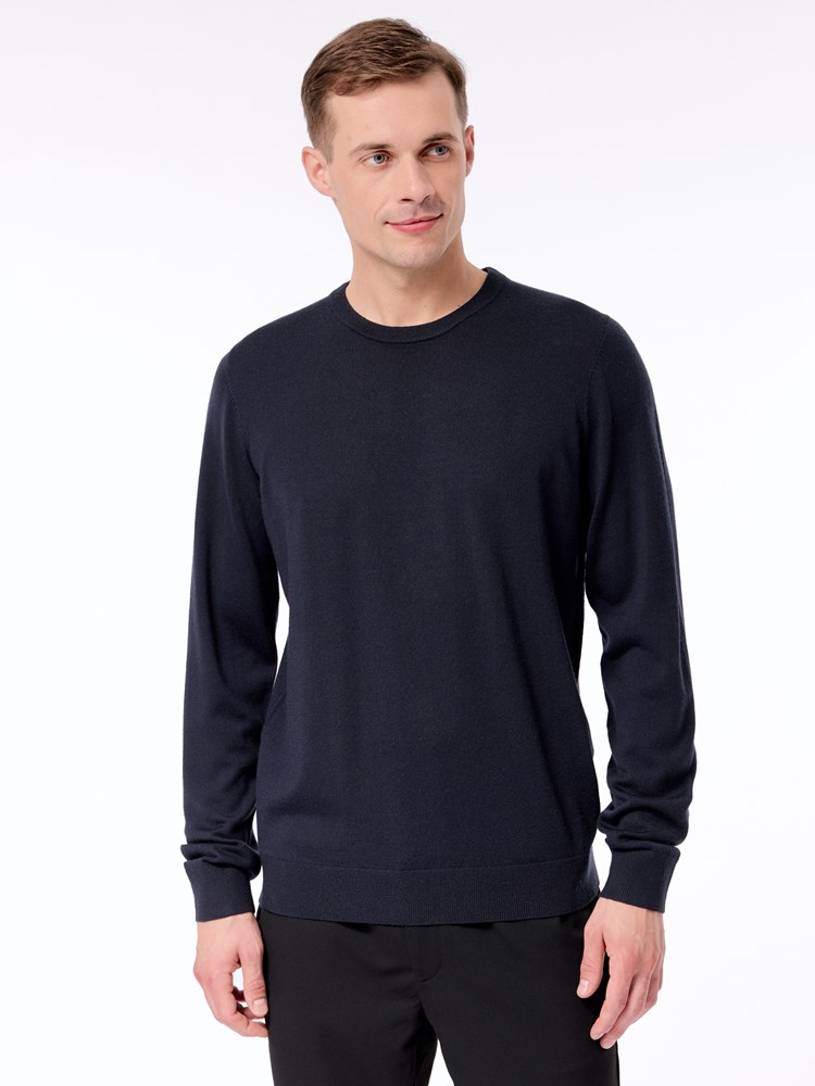 Merino strikkegenser Merino strikkegenser C27 Dark Navy 9.jpg_