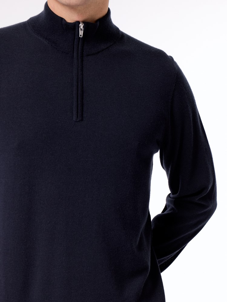 Merino zip neck strikkegenser Merino zip neck strikkegenser C27 Dark navy 26.jpg_