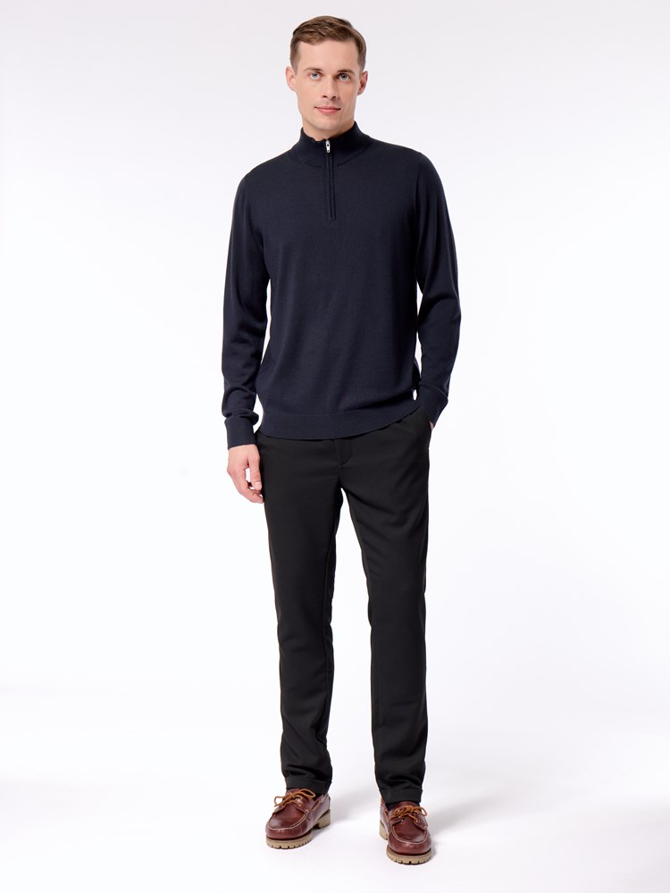 Merino zip neck strikkegenser Merino zip neck strikkegenser C27 Dark navy 6.jpg_