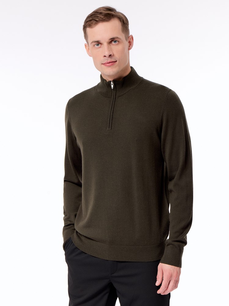 Merino zip neck strikkegenser Merino zip neck strikkegenser S11 chimera mel 6.jpg_