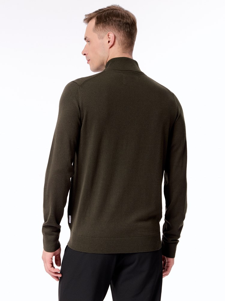 Merino zip neck strikkegenser Merino zip neck strikkegenser S11 chimera mel 9.jpg_Back||Back