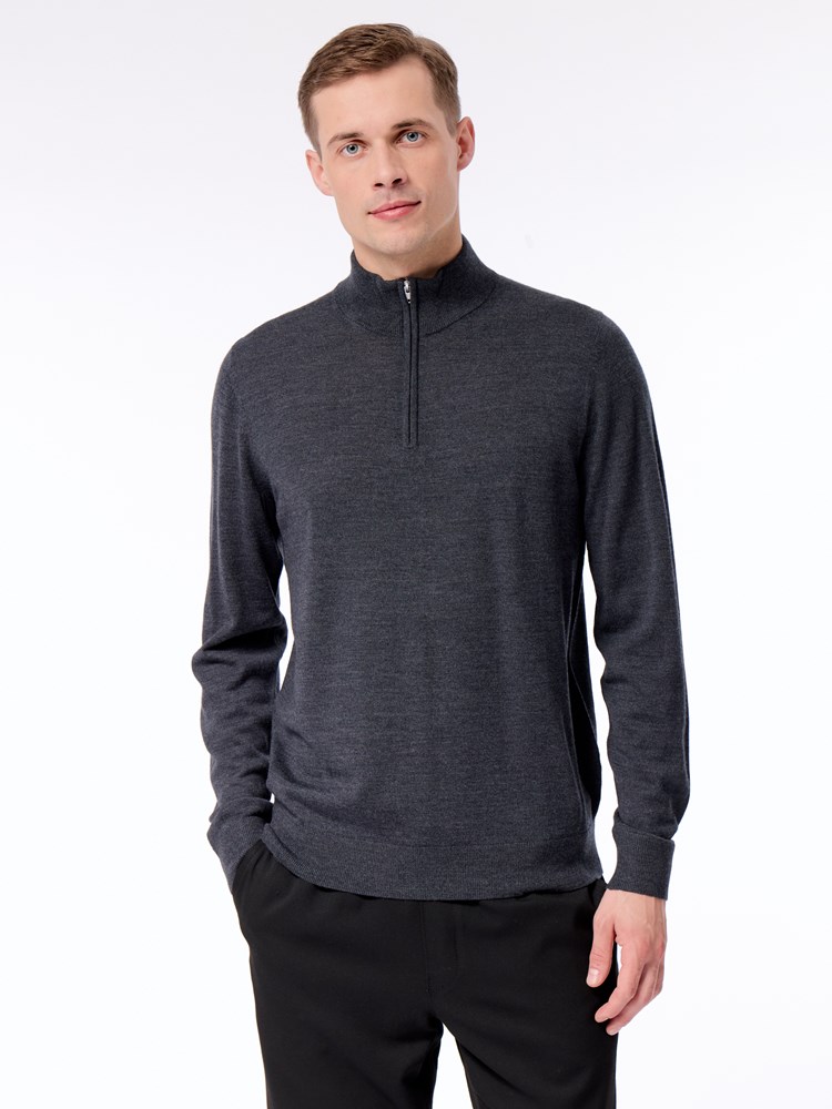 Merino zip neck strikkegenser Merinos zip neck strikkegenser S06 Black Oyste 14.jpg_
