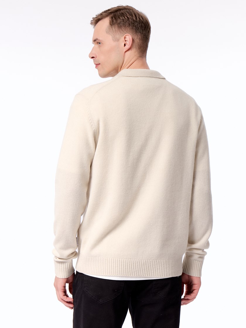 7511984 S10 Sigurd polo genser med ull S10 white swan 11_Sigurd pologenser med ull S10.jpg_Back||Back